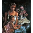 thumbnail image 2 of Unknown 20x22 Black Ornate Wood Framed with Double Matting Museum Art Print Titled - Tea Time, 2 of 4