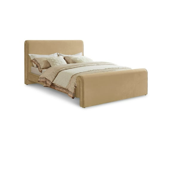Meridian Furniture Sloan Camel Velvet King Bed