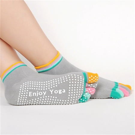 Anti-friction Women Breathable Pilates Colorful Sports Socks Dance Socks Five-toed Socks Yoga Socks GREY