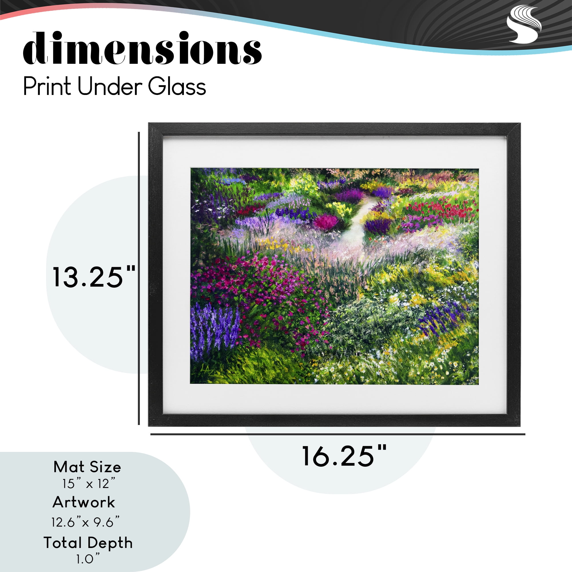 Stupell Industries Breath Of Spring Meadow Black Framed Print Under Glass, design by Lee Ann Zirbes