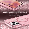 thumbnail image 2 of GAOBAO Magnetic for iPhone 16 Pro Max Case Clear Glitter, Compatible with MagSafe, TPU Transparent Shockproof Slim Bling Sparkly Bumper Cover Phone Case for Women Girls, Pink, 2 of 8
