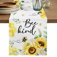 thumbnail image 2 of Watercolor Bee Sunflower Green Leaf Table Runner 90 Inches Long,Kitchen Dining Tablerunners Country White Yellow Flower Linen Table Runners Dresser Scarves for Home Dinner Wedding Holiday Party Decor, 2 of 9