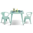 thumbnail image 1 of Gymax 3 Pcs Kids Dining Set Square Table & 2 Tolix Armchairs Play Learn Activity Home, 1 of 10