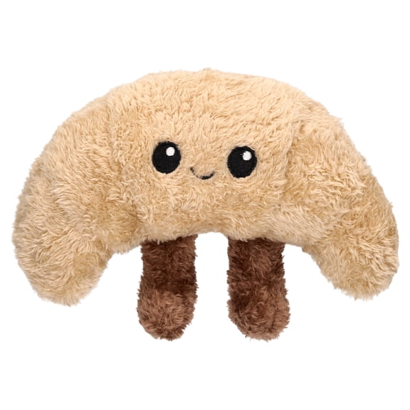 Vibrant Life Brown Croissant Plush Dog Toy with Squeaker, Chew Level 1