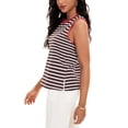 thumbnail image 4 of Top sin mangas de mujer ATHLECHIC a rayas con bloque de color y aberturas laterales, verano, L marrón rojo, 4 of 5