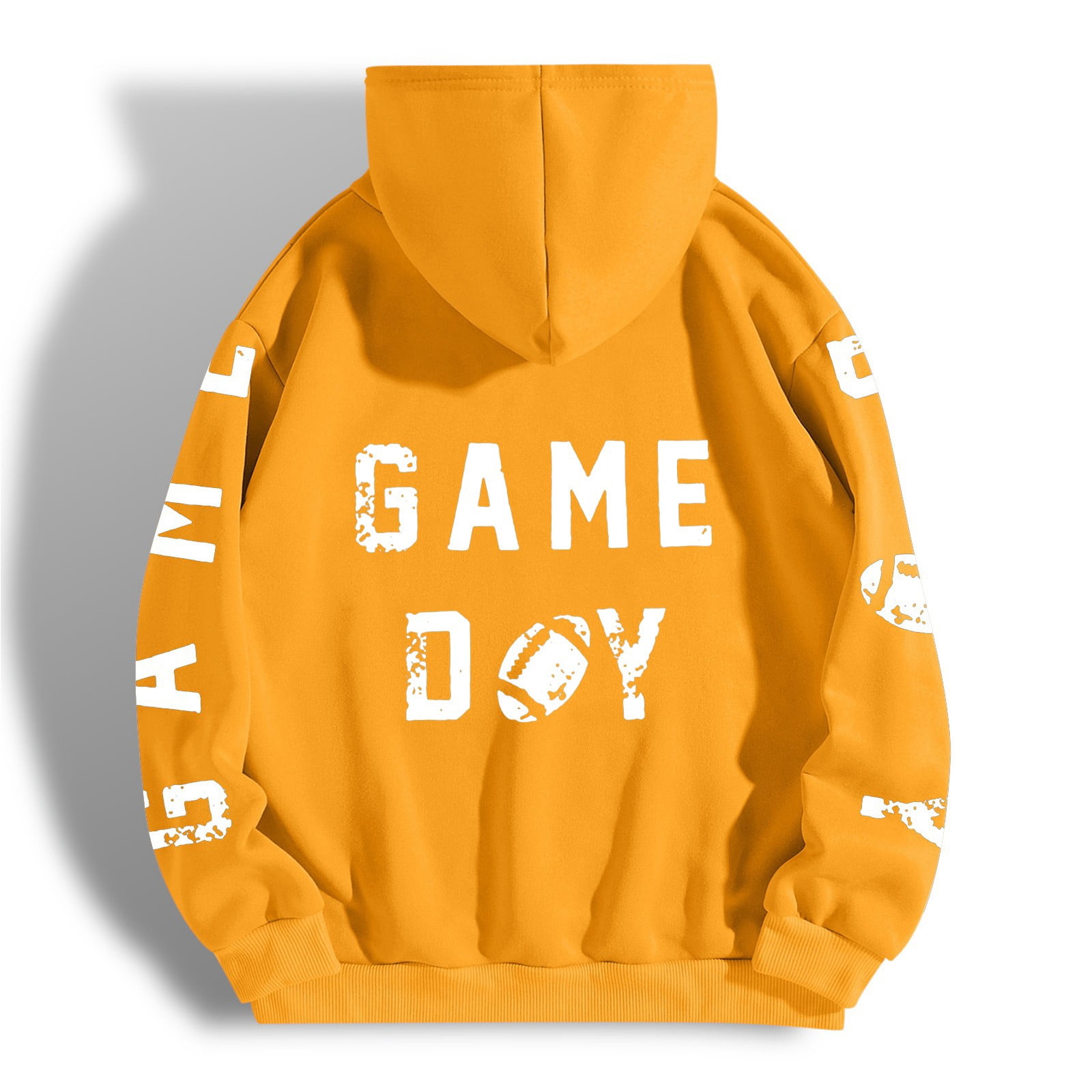 Fashion Women Long Sleeve Letter Football Graphic Printed Drawstring Hoodie Pullover Sweatshirts Top Blouse Clothe with Pocket Women Clothes Patterns Long Sleeve Button down Sweatshirt Womens