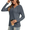 thumbnail image 5 of UQjfacai Hoodies for Women Fall Winter Waffle Knit Long Sleeve Drawstring Button V Neck Casual Pullover Sweatshirt Hooded Tops, 5 of 5