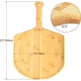 thumbnail image 3 of baomifa-15 Inch Bamboo Pizza Peel, Wooden Pizza Paddle, Cutting Board for Pizza, Bread, 3 of 4