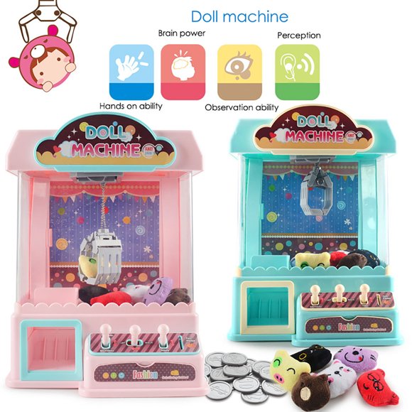 EGNMCR Children's Small Mini Electric Claw Machine Light Music Coin Game Box Claws machine Birthday Gifts for Kids