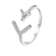 thumbnail image 1 of Dsscvnef Silver RoseGold GoldPlated Open Ring Charm Brass Base Ajustable Rings, 1 of 4
