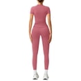 thumbnail image 5 of Clossjun Womens Two Piece Workout Sets Slim Fit Short Sleeve Shirt High Waist Leggings Yoga Outfits Matching Gym Suits, 5 of 6