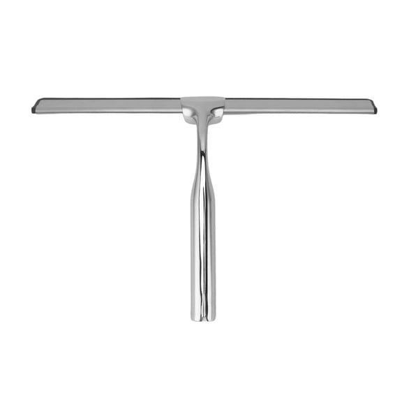Bimzuc Stainless Steel Shower Squeegee with Hook, All-Purpose Glass Cleaner Tool for Bathroom Shower Door, Window, Mirror & Tile - Streak-Free Squeegee with Comfort Grip