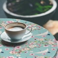 thumbnail image 2 of Ambesonne Flowers Fitted Round Tablecloth, Watercolor Flying Crane, 45"- 56" Diameter, Multicolor, 2 of 5