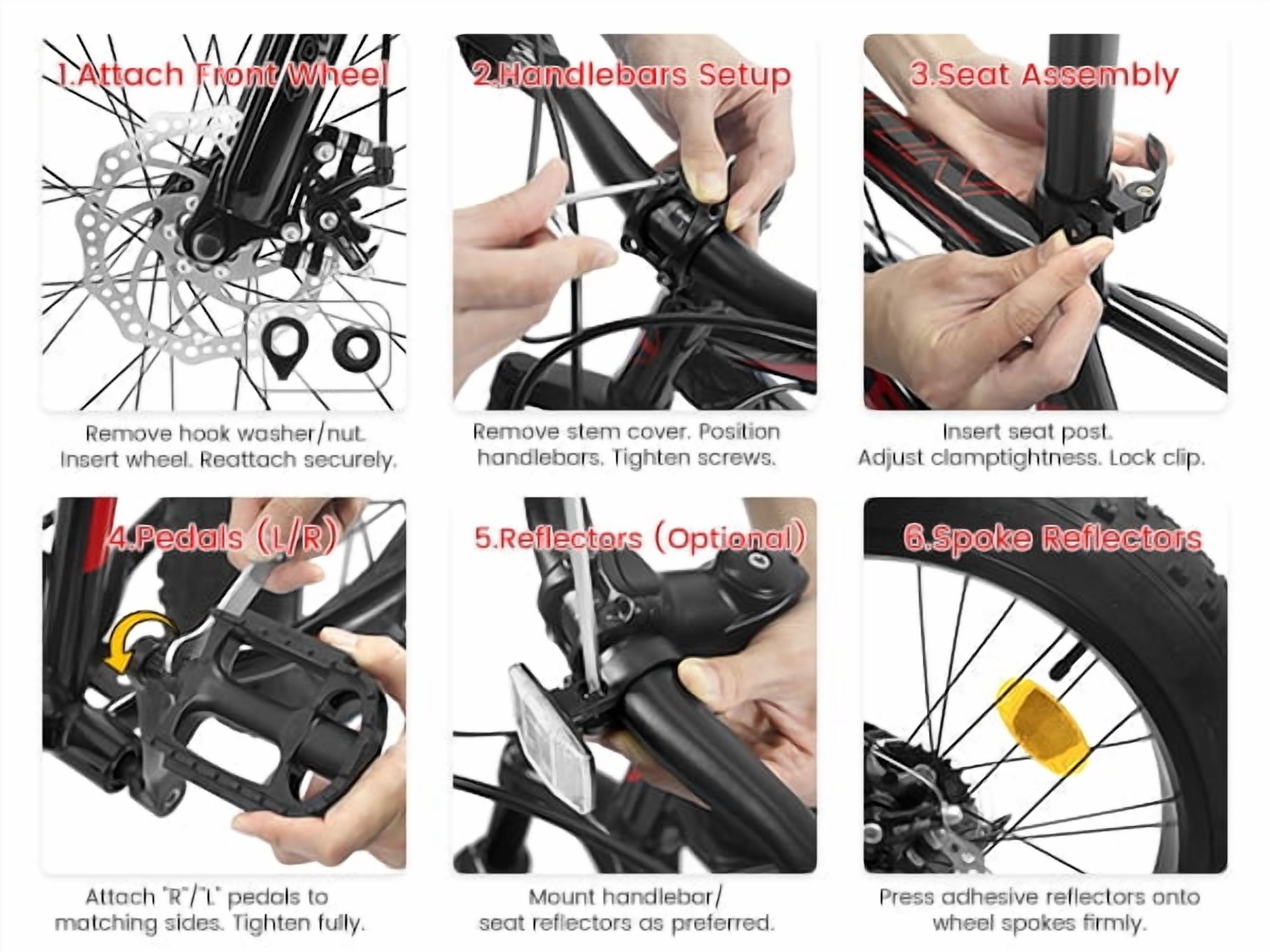 YDSM  20 Inch Mountain Bike High Carbon Steel Frame, Disc Brakes, Durable Wide Tires, Front Suspension, 7-Speed, Ideal for Snow and Off-Road Riding