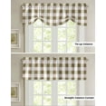 thumbnail image 5 of Fsddascl Brown Plaid Tie Up Valance Curtains for Windows, Kitchen Curtains Window Treatments, Spring Summer Farmhouse Buffalo Checkered Short Window Shades Valances for Bedroom Bathroom Cafe 42"x18", 5 of 7