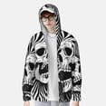 thumbnail image 2 of Gaeub Psychedelic Skull Illusion Art Men's and Women's UPF 50+ Long-Sleeved Sun Protection Clothing, Fishing Shirt Long Sleeve Zip-Medium, 2 of 7