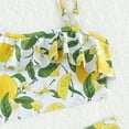 thumbnail image 6 of SILVERCELL 7-12T Girls Summer 2-Piece Lemon Printed Swimsuit Set Kids Ruffled Bathing Suit Beach Swimwear, 6 of 7