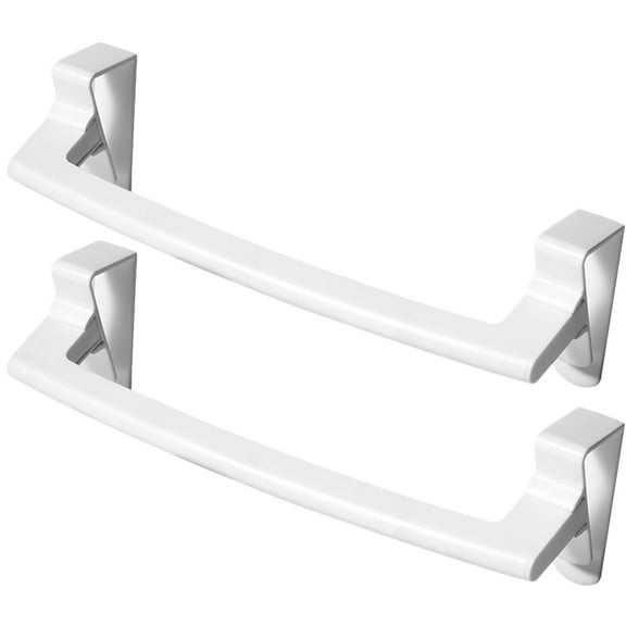 STOBOK Over The Cabinet Towel Holder Hanging Rack White Abs 2Pcs