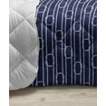 thumbnail image 3 of Navy Blue Down Alternative Comforter, Abstract Grid Style Squares with Various Scandinavian Motifs Heart, Microfiber Quilt for All Season, 5 Sizes, Pale Blue Dark Blue, by Ambesonne, 3 of 3