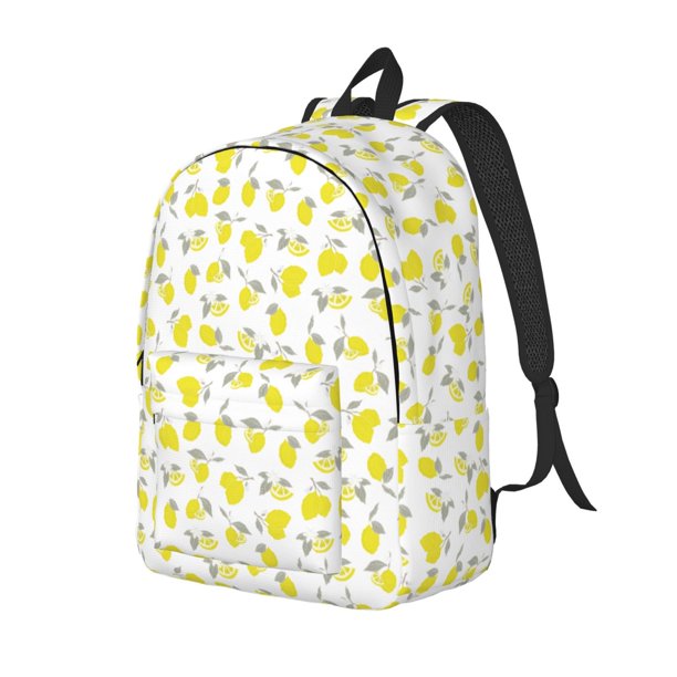 Disketp Yellow Lemon Leaves Mochila de Lona Estampada, Mochila Escolar de Viaje Ligera para Estudiantes y Portátil-Medium