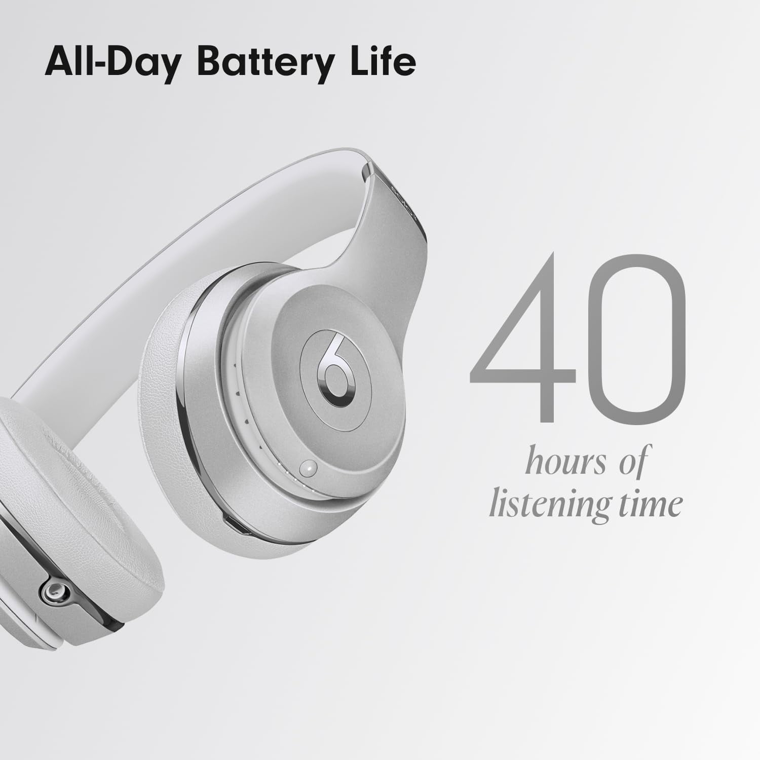 Premium Restored Beats Solo3 Wireless On-Ear Headphones - Silver (Latest Model)(Refurbished)