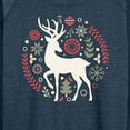 thumbnail image 3 of Instant Message - Scandinavian Christmas Deer - Women's Lightweight French Terry Long Sleeve Shirt, 3 of 6