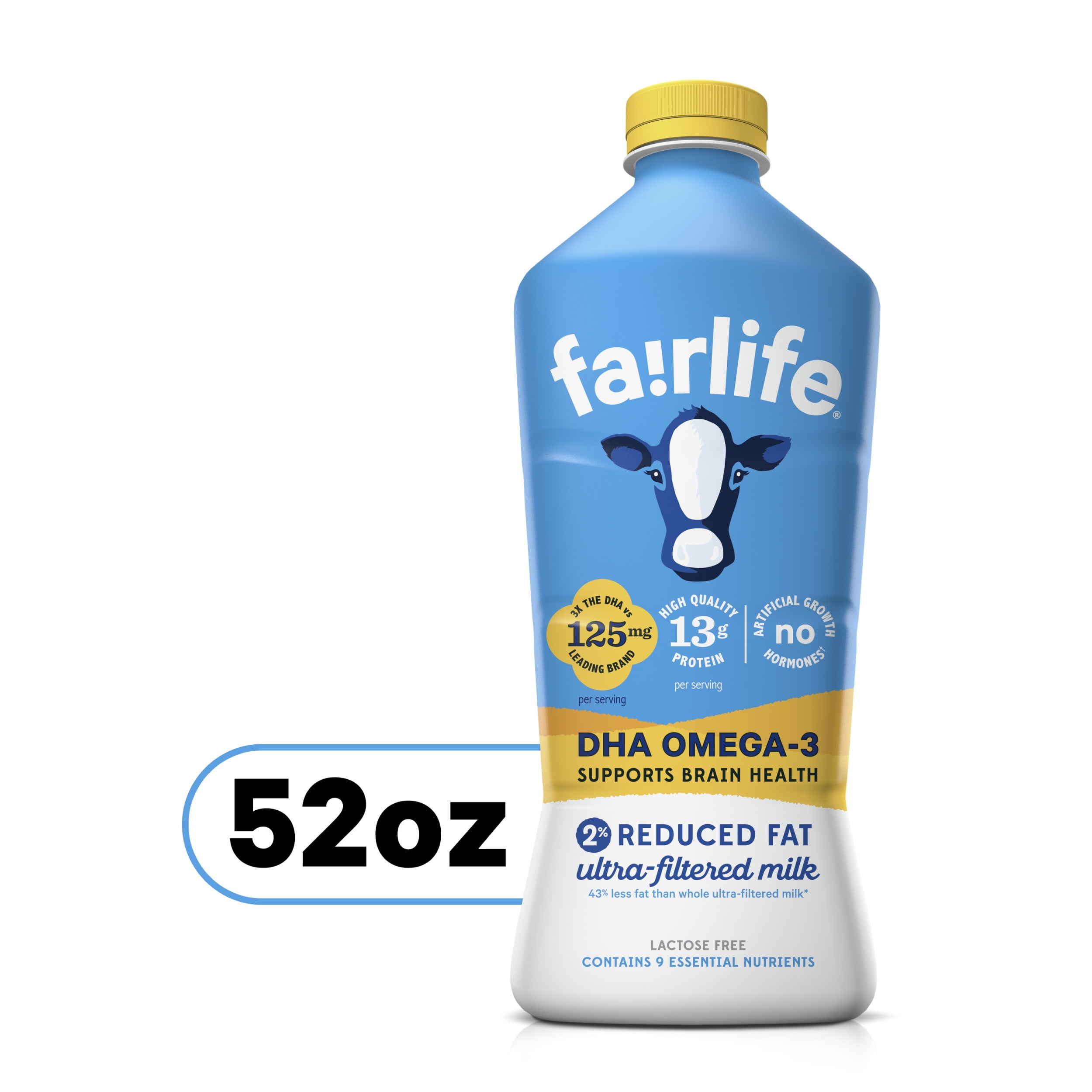 Fairlife Milk 52 fl oz Lactose Free DHA Omega3 Reduced Fat 2 Milk