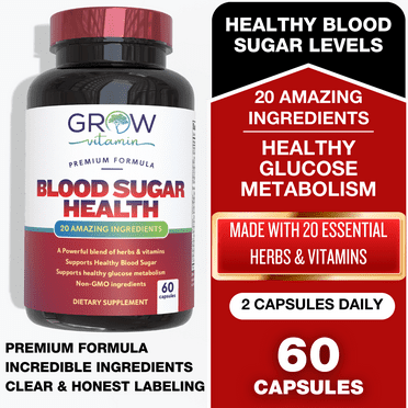 Grow Vitamin Sensolin - Natural Blood Sugar Support Supplement, 600mg, 60 Count