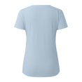 thumbnail image 3 of Women's Basic Short Sleeve T Shirt Casual Crew Neck Ribbed Knit Fitted Top For Everyday Wear And Leisure Comfortable Summer Tee Tee Shirts Womens Tee Long Sleeve Women Shirts Long Sleeved Ladies Tee, 3 of 6