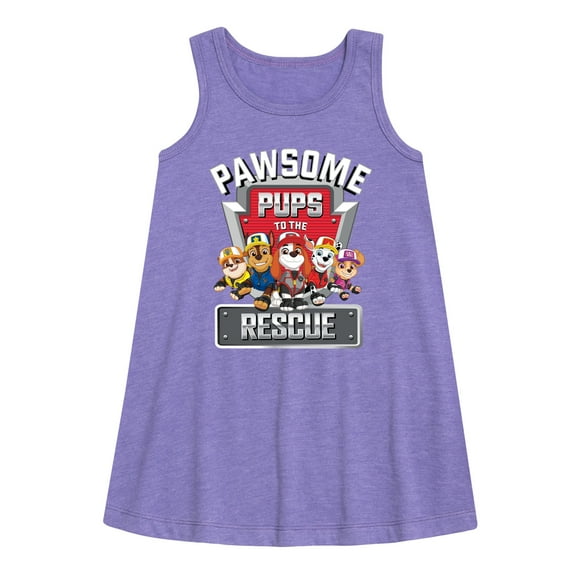 Paw Patrol - Pawsome Pups To The Rescue - Toddler and Youth Girls A-line Dress