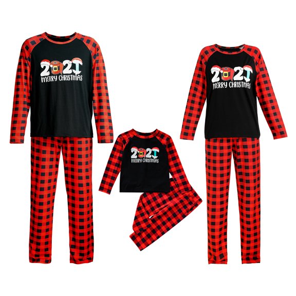 Sinhoon Family Matching Christmas Pajamas Set Long Sleeve Top and Pants PJs Sleepwear (Black2021,2-3T)