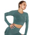thumbnail image 3 of MISS MOLY Women's Crop Top Gym Workout Seamless Long Sleeve Compression Activewear Yoga Shirts with Thumb Hole, 3 of 5