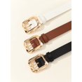 thumbnail image 3 of 3pcs Gold Tone Square Buckle Everyday Dressy Waist Belt For Women's Clothes, Jeans And Dresses, 3 of 5