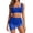 Blue, variant on Women's High Waisted Bikini Set Tummy Control Two-Piece Swimsuit with Swim Skirt Mesh Sarong Wraps Bathing Suits, Red