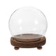 thumbnail image 3 of Vitrina de cristal transparente para terrario, base de madera decorativa, cúpula de cristal vacía para fotos, medallas, decoración del hogar, sala de 18 cm BLESIY Vitrina de cúpula, 3 of 8