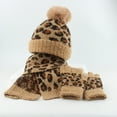 thumbnail image 3 of EHRWE 3Pcs Kids Winter Beanie Hat Scarf Gloves Set Kids Toddler Baby Leopard Print Unisex Autumn Winter Fashion, 3 of 3