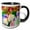 Black/White, variant on 3drose, Creme Tulip Flowers on a Multicolor Flowerbed. Beauty of Spring, 11oz Two-tone Black Mug