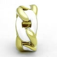 thumbnail image 4 of IP Gold(Ion Plating) Stainless Steel Ring with Epoxy in White for Women White Stone Color Style TK1369 Size 5, 4 of 4