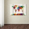 thumbnail image 4 of Trademark Fine Art "Paint Splashes World Map" Canvas Art by Michael Tompsett Three Panel Set, 4 of 4