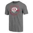 thumbnail image 2 of Men's Heather Gray Wisconsin Badgers Helmet Arch Tri-Blend T-Shirt, 2 of 3
