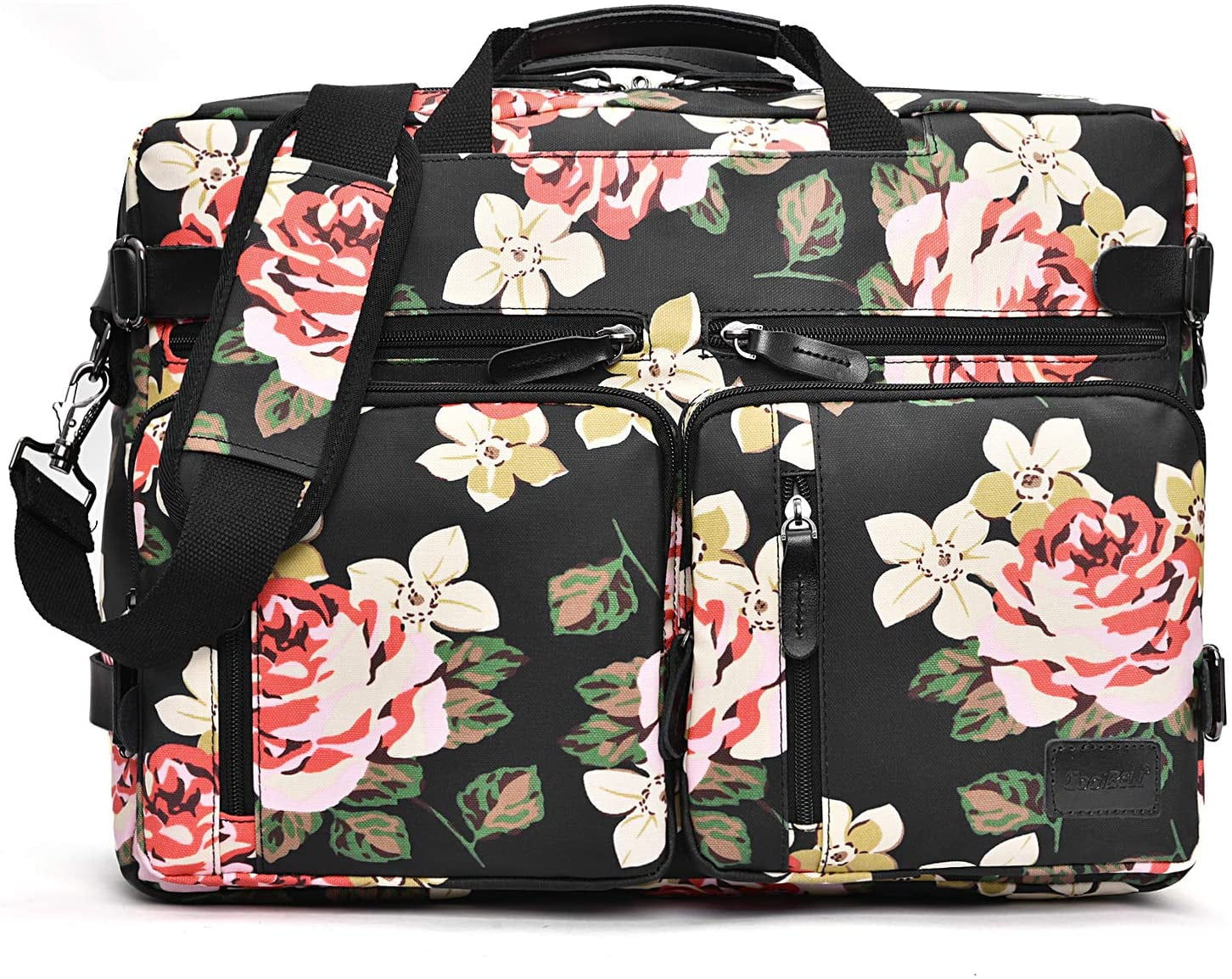 CoolBELL Convertible Backpack Messenger Bag Shoulder Bag Laptop Case Handbag Business Briefcase Multi-Functional Travel Rucksack Fits 17.3 Inch Laptop for Men/Women Canvas Dark Grey 