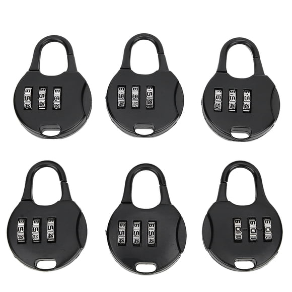 Candado con código de dígitos, candado portátil con contraseña de 3 dígitos, 6 uds., candado para mochila, diseño de clase mundial