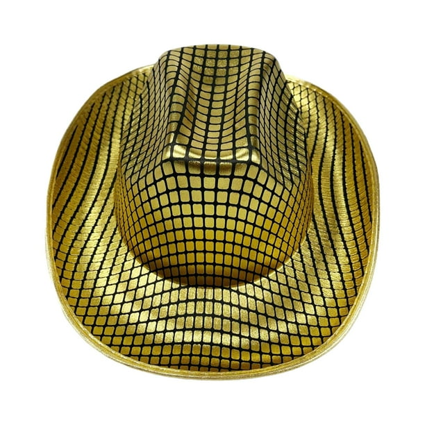 Sombrero de vaquero, accesorios de disfraz, decoración, accesorios para fotos, sombrero para el sol transpirable para Oro jinwen Sombrero de vaquero