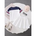 thumbnail image 3 of PureChapter Girls Clothing Sets Color Block Short Sleeve T-Shirt & Pleated Skirt 2 Piece Back to School Outfit for Kids 7-14, 3 of 8