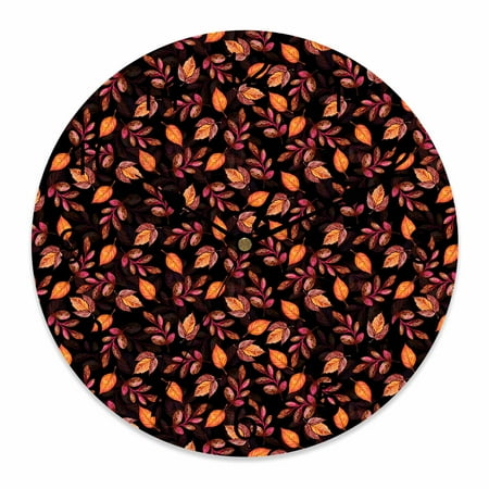 Wall Clock Orange Maple Leaves Clocks PVC Silent Non-Ticking Battery Operated Decorative Leaf Pastoral Plant Round Clock for Home Living Room Kitchen Bedroom Office School Wall Decor 10 Inch