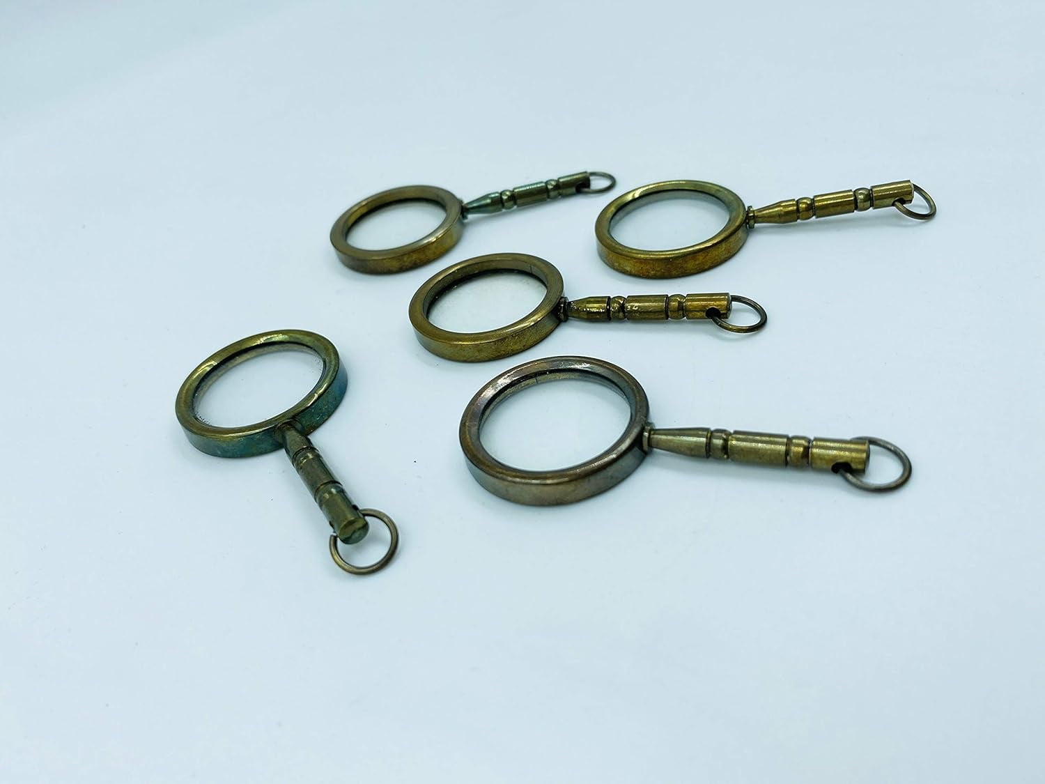 Maritime Treasures Brass Handle Magnifying Glass Key chain Lot Of 50 Pendent Magnifier Best gift