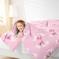 thumbnail image 4 of Feelyou Bow-tie Kid Full Size Comforter Sets, Pink Butterfly Knot Bedding Sets, 3pcs, 4 of 8