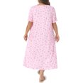 thumbnail image 4 of DARING DIVA Women's Plus Soft Crew Neck Cute Cherry Ruffle Nightgown 3X Pink, 4 of 6