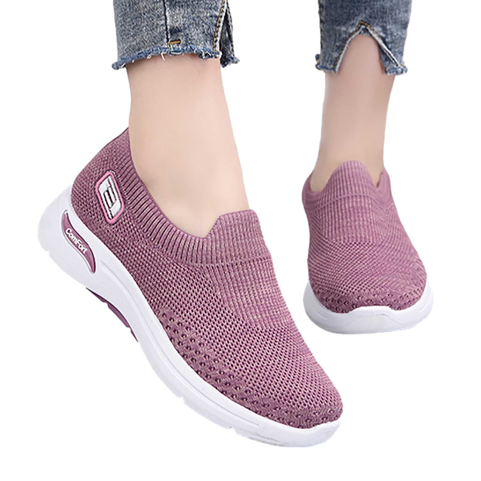 XZNGL Shoes for Womens Shoes Womens Casual Shoes Fashion Women Shoe Soft Soled Comfortable Flying Woven Casual Ladies Shoes