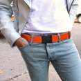 thumbnail image 3 of Falari Canvas Web Belt Adjustable Size Cut to Fit Golf Belt Flip Top Black Buckle - Orange, 3 of 7